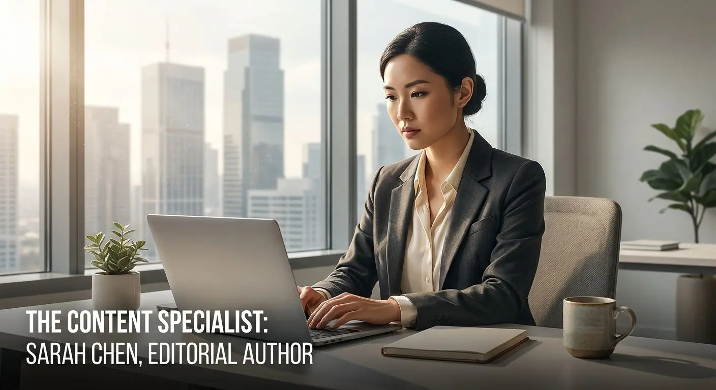 Editorial author workspace illustration for expert insights section