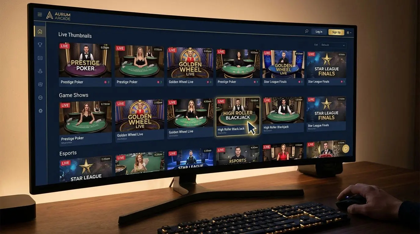 Live lobby screen with multiple table and show previews