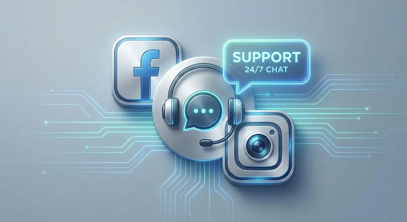 Official social channels and support contact icons