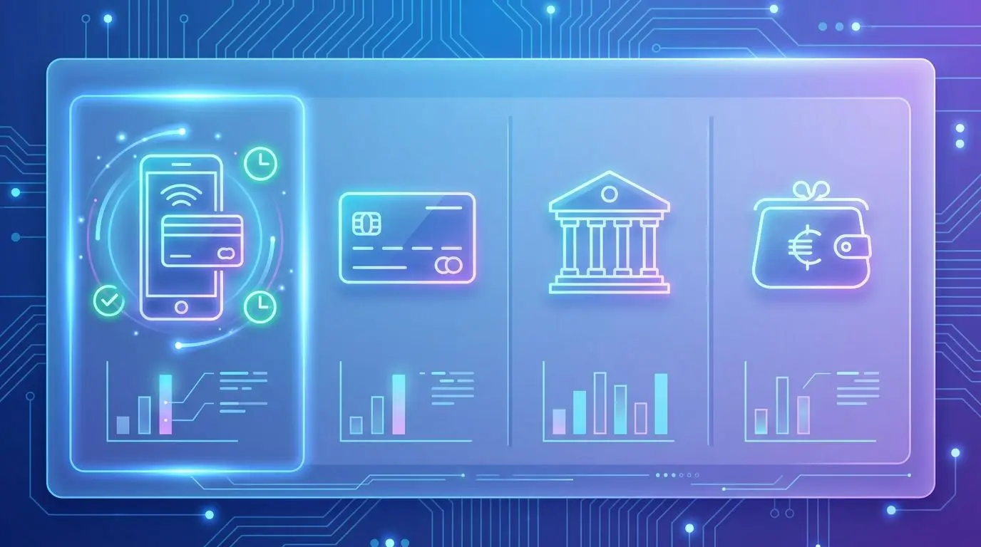 Comparison of digital wallet, card and bank withdrawal methods