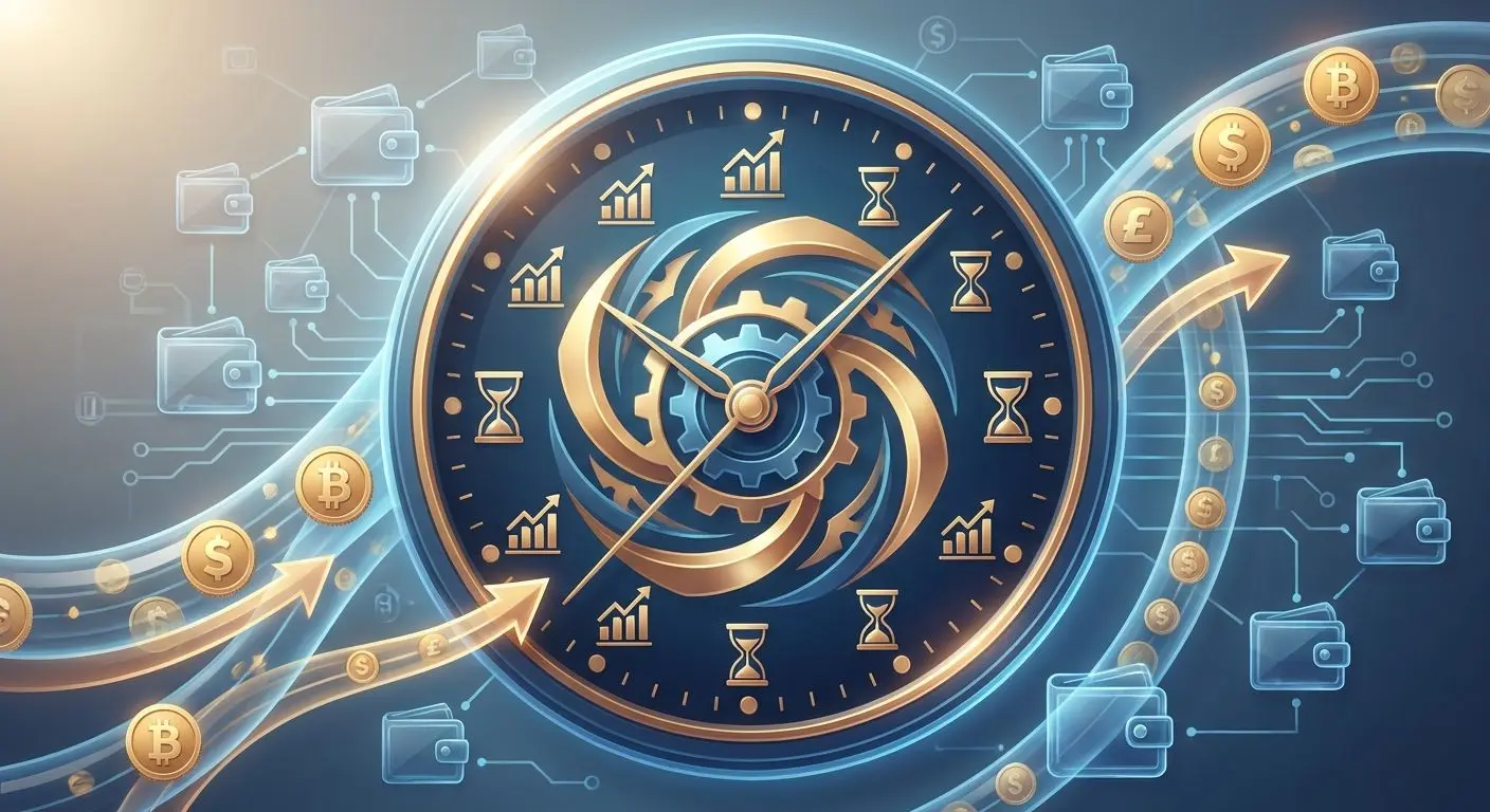 Abstract infographic showing time and money factors affecting payout speed